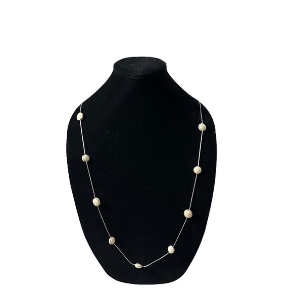 Napier Set of 2 Silver Tone Simulated Oval Cream Pearl Beads Necklace & Bracelet - Picture 3 of 12